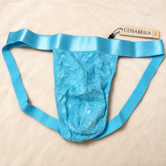 Cosabella Other - COSABELLA Never Say Never Lace Jock Strap Maldives Blue Men's - Size L / NWT